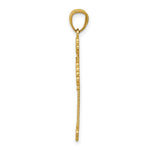 Load image into Gallery viewer, 14K Yellow Gold Diamond-cut Polished Filigree Hearts Cross Pendant
