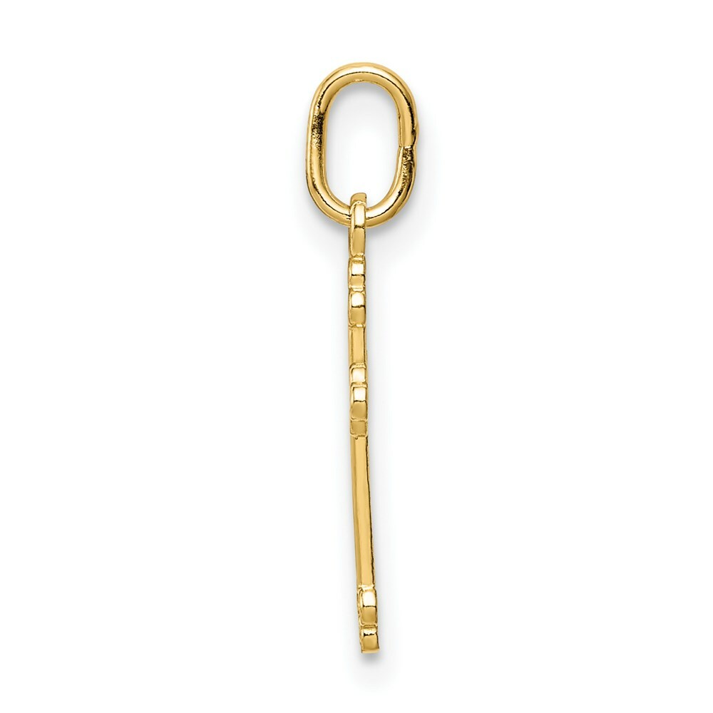 14K Yellow Gold Polished Small Budded Cross Charm