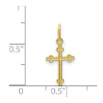 Load image into Gallery viewer, 14K Yellow Gold Polished Small Budded Cross Charm
