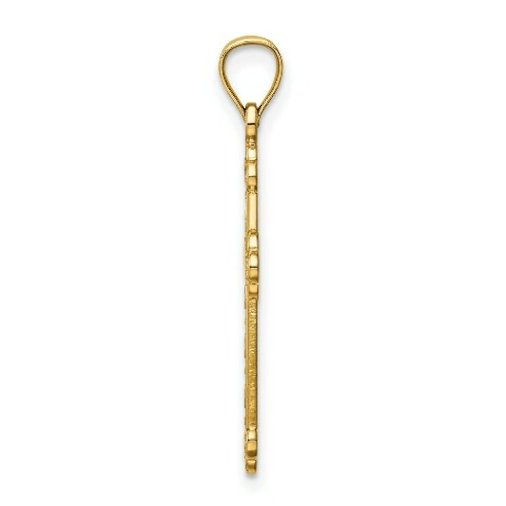 14K Yellow Gold Satin & Polished Faith Cross Pendant