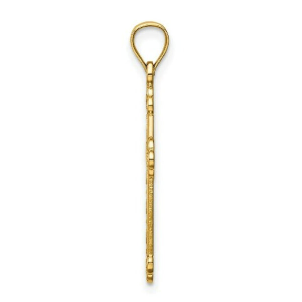 14K Yellow Gold Satin & Polished Faith Cross Pendant
