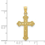 Load image into Gallery viewer, 14K Yellow Gold Satin &amp; Polished Faith Cross Pendant
