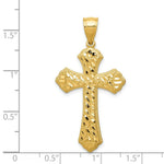 Load image into Gallery viewer, 14k Yellow Gold Diamond-cut Budded Cross Pendant
