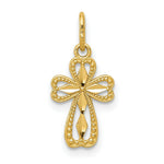 Load image into Gallery viewer, 14K Yellow Gold Diamond-cut Polished Small Cross Pendant
