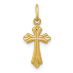 Load image into Gallery viewer, 14K Yellow Gold Polished Diamond-cut Small Cross Charm
