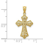 Load image into Gallery viewer, 14K Yellow Gold Polished Filigree Cross Pendant
