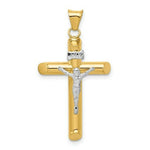 Load image into Gallery viewer, 14k Two Tone Gold Polished 1" Crucifix Pendant
