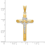 Load image into Gallery viewer, 14k Two Tone Gold Polished Crucifix Pendant
