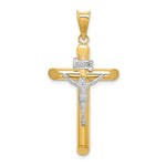 Load image into Gallery viewer, 14k Two Tone Gold Polished Crucifix Pendant
