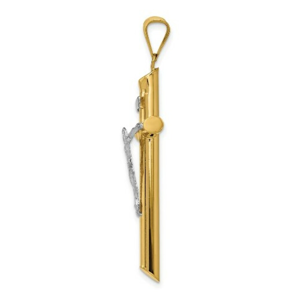 14k Two Tone Gold Polished Crucifix Pendant