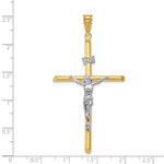 Load image into Gallery viewer, 14k Two Tone Gold Polished Jesus Crucifix Pendant
