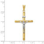 Load image into Gallery viewer, 14k Two Tone Gold Polished Jesus Crucifix Pendant
