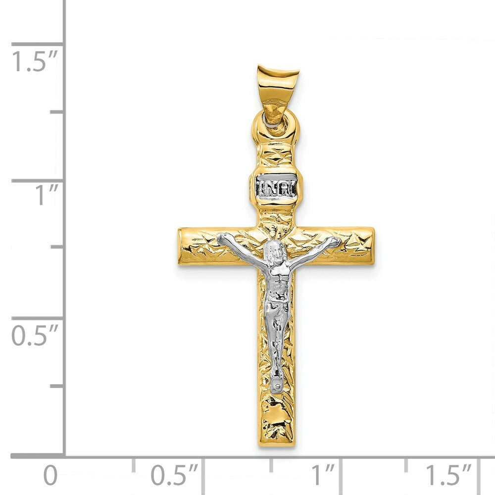 14k Two-Tone Gold Crucifix Pendant