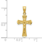 Load image into Gallery viewer, 14K Yellow Gold Diamond-cut Crucifix Pendant
