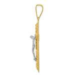 Load image into Gallery viewer, 14k Two-tone Gold Diamond-cut 2 inch Crucifix Pendant
