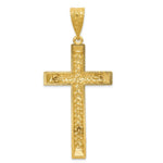Load image into Gallery viewer, 14k Two-tone Gold Diamond-cut 2 inch Crucifix Pendant
