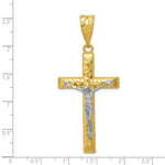 Load image into Gallery viewer, 14k Two-tone Gold Diamond-cut 2 inch Crucifix Pendant
