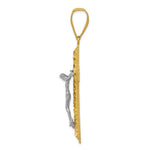 Load image into Gallery viewer, 14k Two-tone Gold Diamond-cut 2 inch Crucifix Pendant
