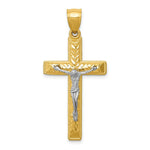 Load image into Gallery viewer, 14k Two Tone Gold Diamond Cut Crucifix Pendant
