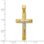Load image into Gallery viewer, 14k Two Tone Gold Diamond Cut Crucifix Pendant
