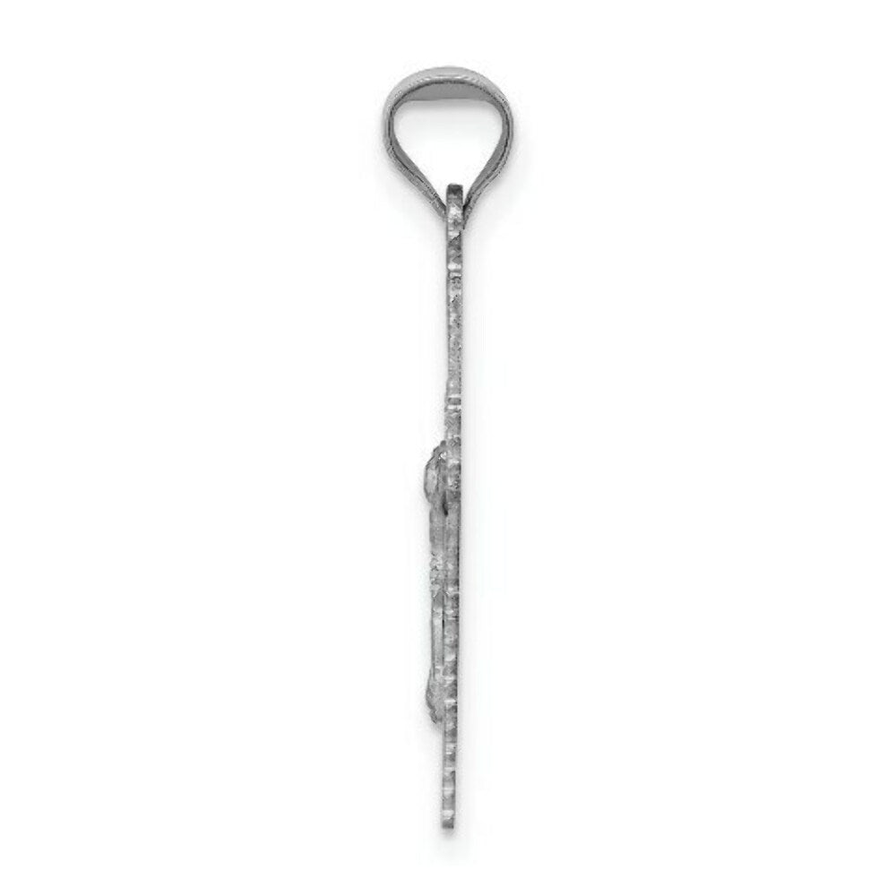 14k White Gold Crucifix Pendant