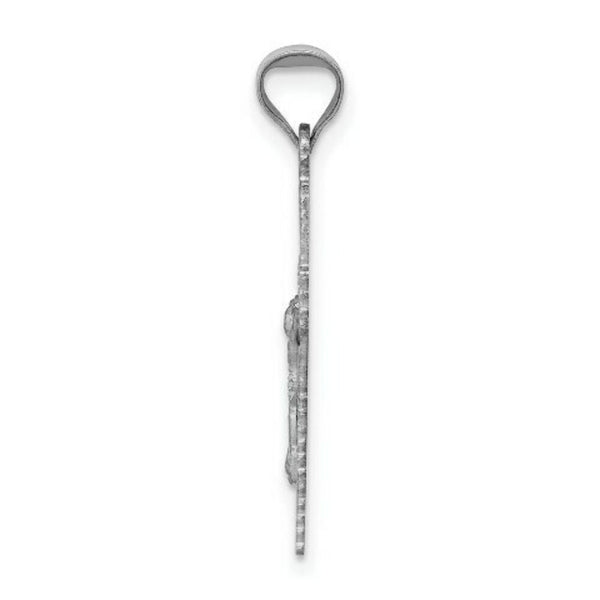 14k White Gold Crucifix Pendant