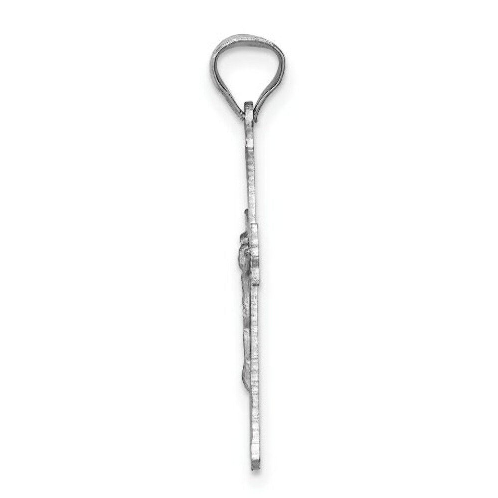 14k White Gold Crucifix Pendant