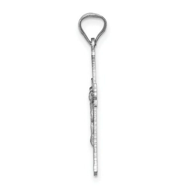 14k White Gold Crucifix Pendant