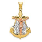 Load image into Gallery viewer, 14k Tri-color Gold Mariner Crucifix Pendant
