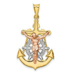 Load image into Gallery viewer, 14k Tri-color Gold Mariner Crucifix Pendant
