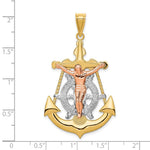 Load image into Gallery viewer, 14k Tri-color Gold Mariner Crucifix Pendant

