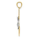 Load image into Gallery viewer, 14K Two-tone Gold with Rhodium Polished Mariners Crucifix Pendant
