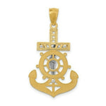 Load image into Gallery viewer, 14K Two-tone Gold with Rhodium Polished Mariners Crucifix Pendant
