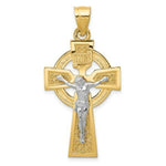 Load image into Gallery viewer, 14k Two-tone Gold Polished Celtic INRI Crucifix Pendant
