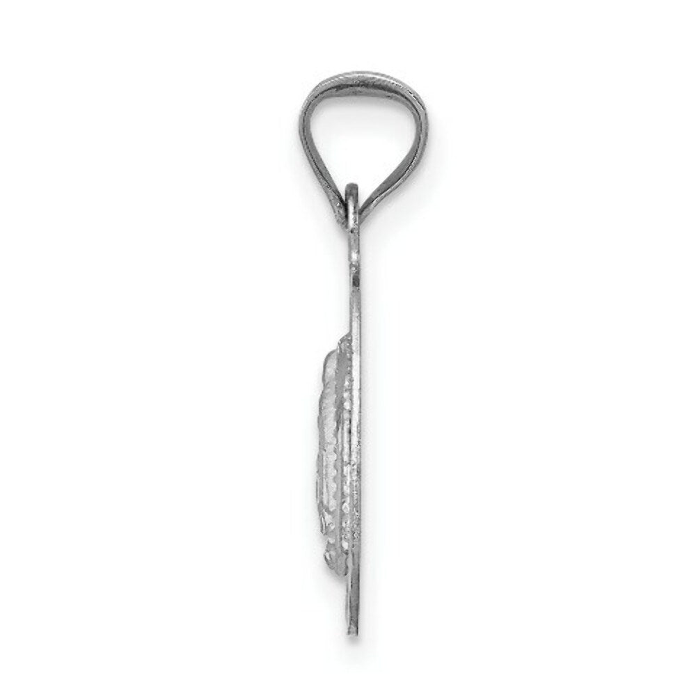 14k White Gold Our Lady of Guadalupe Oval Pendant