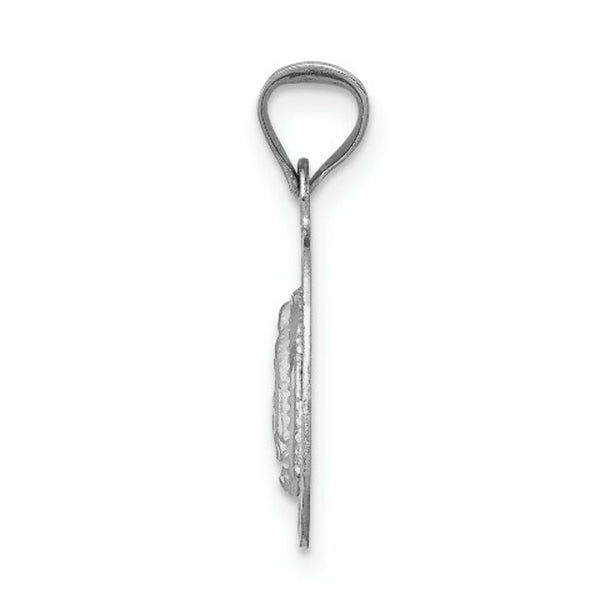 14k White Gold Our Lady of Guadalupe Oval Pendant