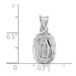 Load image into Gallery viewer, 14k White Gold Our Lady of Guadalupe Oval Pendant
