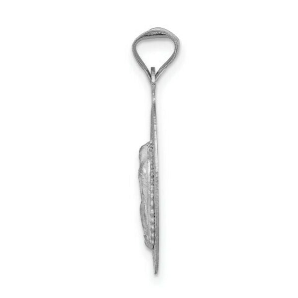 14k White Gold Our Lady of Guadalupe Oval Pendant