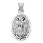 Load image into Gallery viewer, 14k White Gold Our Lady of Guadalupe Oval Pendant
