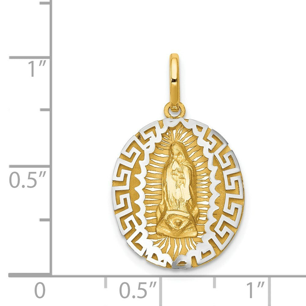 14k Two-Tone Gold Our Lady Of Guadalupe Pendant