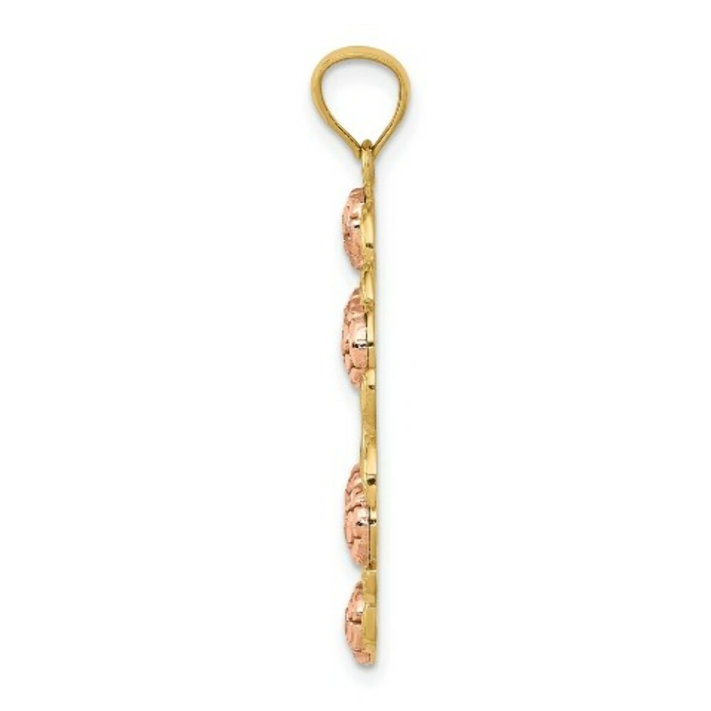 14k Two Tone Gold White Rhodium Our Lady of Guadalupe Pendant