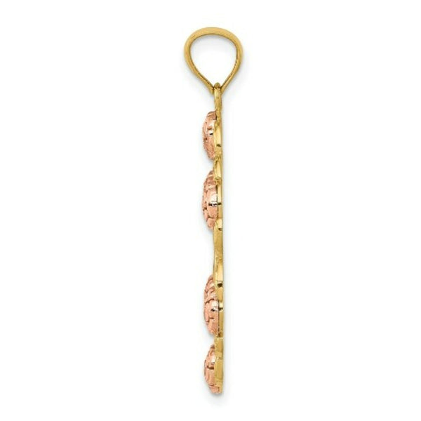 14k Two Tone Gold White Rhodium Our Lady of Guadalupe Pendant