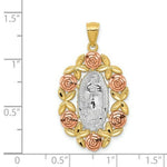 Load image into Gallery viewer, 14k Two Tone Gold White Rhodium Our Lady of Guadalupe Pendant
