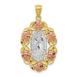 Load image into Gallery viewer, 14k Two Tone Gold White Rhodium Our Lady of Guadalupe Pendant
