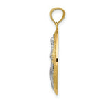 Load image into Gallery viewer, 14K Two-tone Gold with Rhodium Polished Miraculous Medal Pendant
