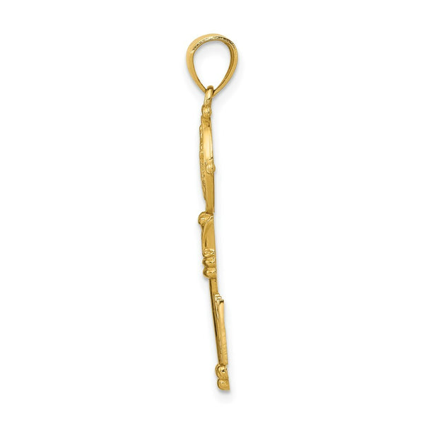 14k Yellow Gold San Benito 2-Sided Key Pendant
