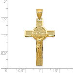 Load image into Gallery viewer, 14k Yellow Gold San Benito 2-Sided Crucifix Pendant
