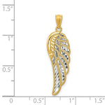 Load image into Gallery viewer, 14k Yellow Gold Polished Two Level Angel Wing Pendant
