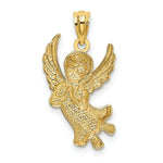 Load image into Gallery viewer, 14K Two-tone Gold with Rhodium Diamond-cut Praying Angel Pendant

