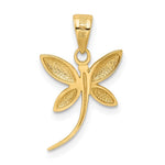 Load image into Gallery viewer, 14K Two-tone Gold with Rhodium Diamond-cut and Polished Dragonfly Pendant
